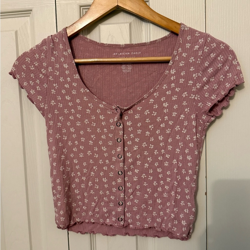 American Eagle Outfitters Floral Crop Top